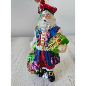 Radko festive folk european workshopSanta presents glitter vintage Xmas tree